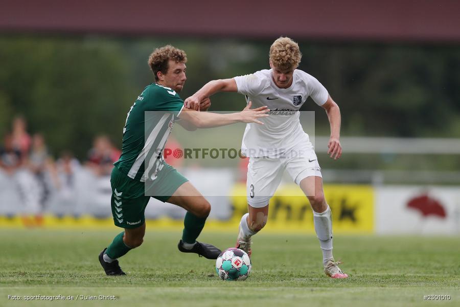 Xaver Müller, Adrian Winter, Sportgelände, Karlburg, 27.07.2021, BFV, sport, action, Fussball, Deutschland, Juli 2021, Saison 2021/2022, Grabfeldgallier, TSV, Bayernliga Nord, TSV Großbardorf, TSV Karlburg - Bild-ID: 2301010