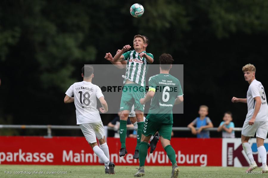 Tim Strohmenger, Sportgelände, Karlburg, 27.07.2021, BFV, sport, action, Fussball, Deutschland, Juli 2021, Saison 2021/2022, Grabfeldgallier, TSV, Bayernliga Nord, TSV Großbardorf, TSV Karlburg - Bild-ID: 2301045