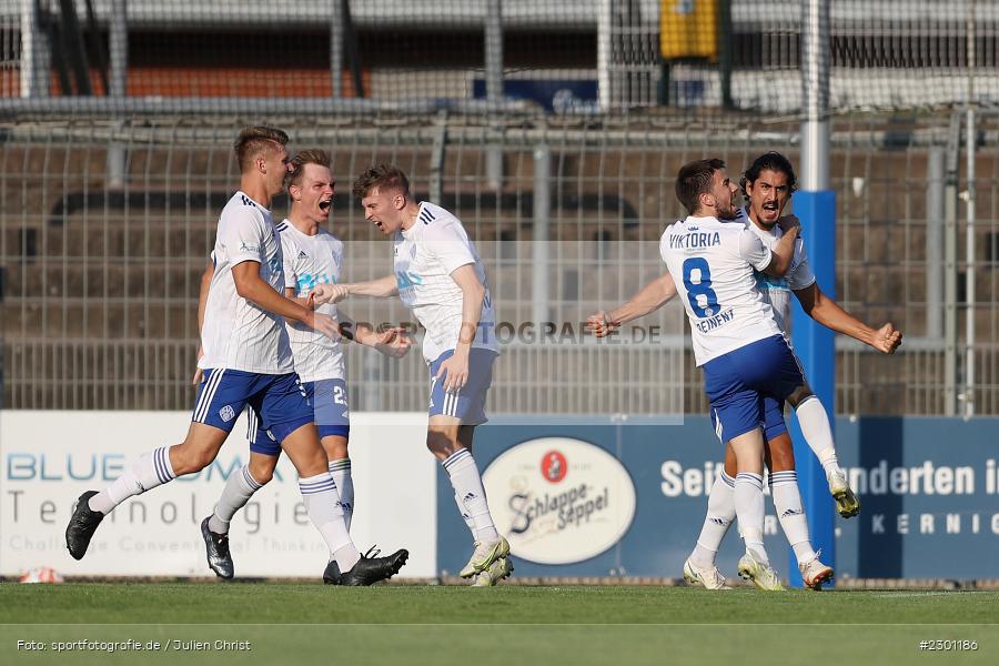 Freude, Torjubel, Benedict Laverty, Philipp Beinenz, Hamza Boutakhrit, Stadion am Schönbusch, Aschaffenburg, 30.07.2021, BFV, sport, action, Fussball, Deutschland, Juli 2021, Regionalliga Bayern, Saison 2021/2022, SGF, SVA01, SpVgg Greuther Fürth II, SV Viktoria Aschaffenburg - Bild-ID: 2301186 Freude, Torjubel, Benedict Laverty, Philipp Beinenz, Hamza Boutakhrit, Stadion am Schönbusch, Aschaffenburg, 30.07.2021, BFV, sport, action, Fussball, Deutschland, Juli 2021, Regionalliga Bayern, Saison 2021/2022, SGF, SVA01, SpVgg Greuther Fürth II, SV Viktoria Aschaffenburg - Bild-ID: 2301186