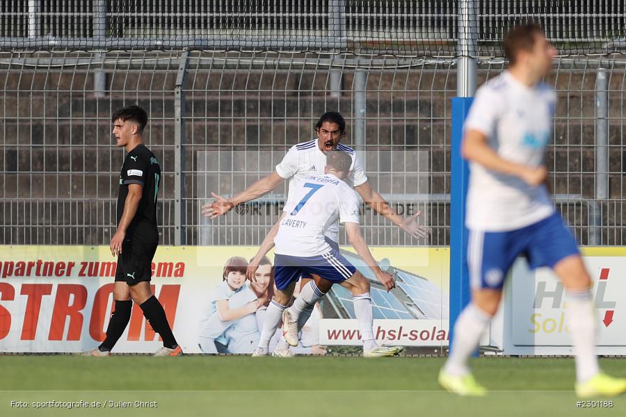 Freude, Torjubel, Benedict Laverty, Tor, Hamza Boutakhrit, Stadion am Schönbusch, Aschaffenburg, 30.07.2021, BFV, sport, action, Fussball, Deutschland, Juli 2021, Regionalliga Bayern, Saison 2021/2022, SGF, SVA01, SpVgg Greuther Fürth II, SV Viktoria Aschaffenburg - Bild-ID: 2301188 Freude, Torjubel, Benedict Laverty, Tor, Hamza Boutakhrit, Stadion am Schönbusch, Aschaffenburg, 30.07.2021, BFV, sport, action, Fussball, Deutschland, Juli 2021, Regionalliga Bayern, Saison 2021/2022, SGF, SVA01, SpVgg Greuther Fürth II, SV Viktoria Aschaffenburg - Bild-ID: 2301188