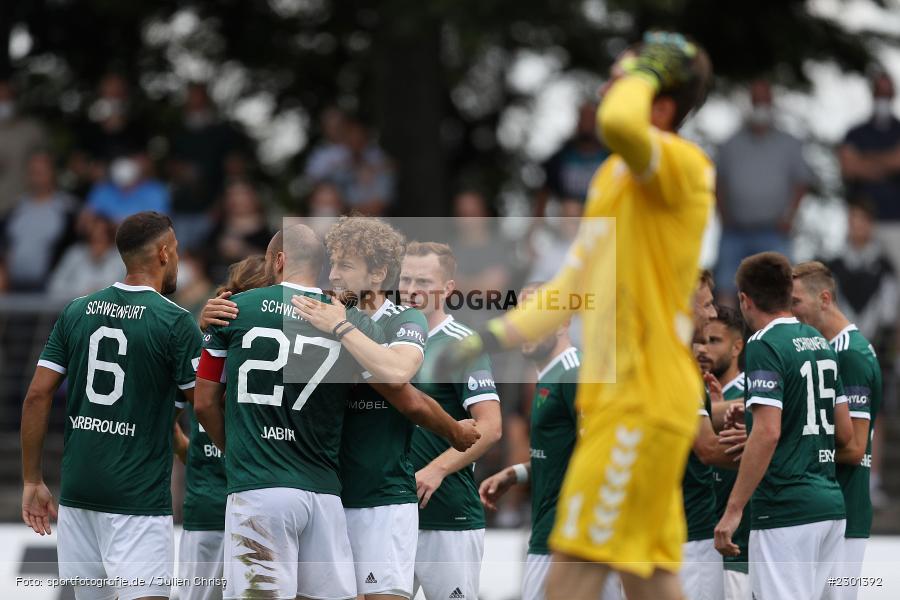 Emotionen, Torjubel, David Grözinger, Willy-Sachs-Stadion, Schweinfurt, 31.07.2021, BFV, sport, action, Fussball, Deutschland, Juli 2021, Regionalliga Bayern, Saison 2021/2022, TSV, FC05, TSV Aubstadt, 1. FC Schweinfurt 05 - Bild-ID: 2301392