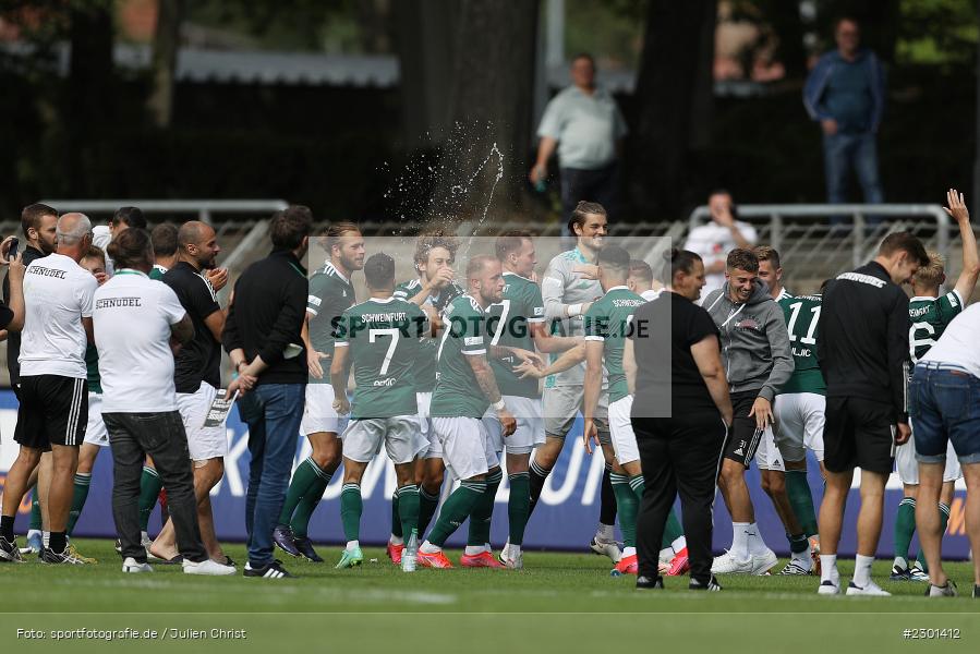 Amar Cekic, Jubel, David Grözinger, Willy-Sachs-Stadion, Schweinfurt, 31.07.2021, BFV, sport, action, Fussball, Deutschland, Juli 2021, Regionalliga Bayern, Saison 2021/2022, TSV, FC05, TSV Aubstadt, 1. FC Schweinfurt 05 - Bild-ID: 2301412