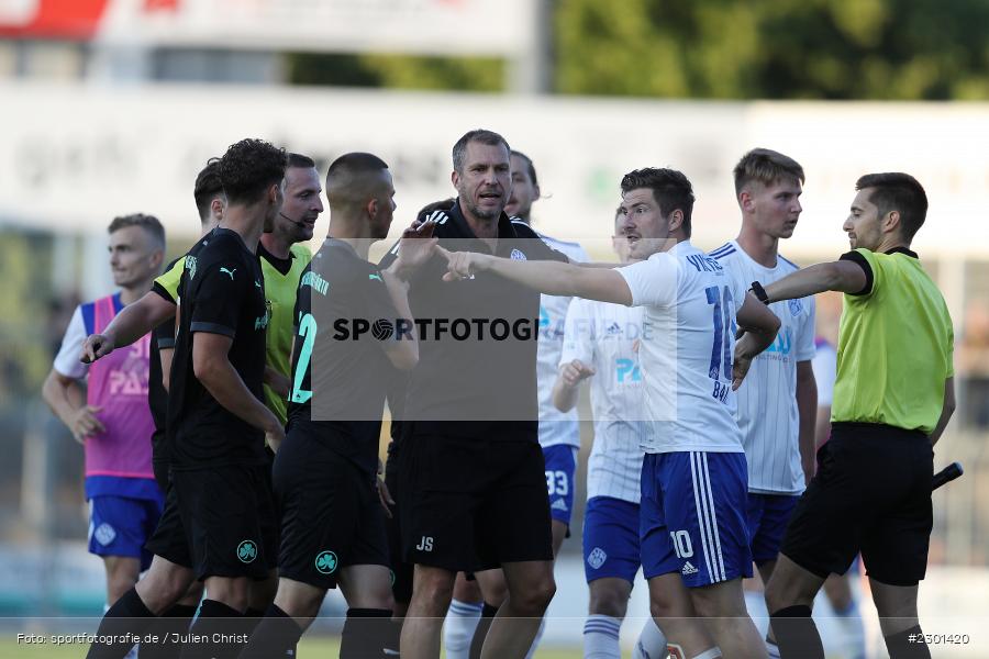 Rudel, Benjamin Baier, Yannik Raab, Stadion am Schönbusch, Aschaffenburg, 30.07.2021, BFV, sport, action, Fussball, Deutschland, Juli 2021, Regionalliga Bayern, Saison 2021/2022, SGF, SVA01, SpVgg Greuther Fürth II, SV Viktoria Aschaffenburg - Bild-ID: 2301420