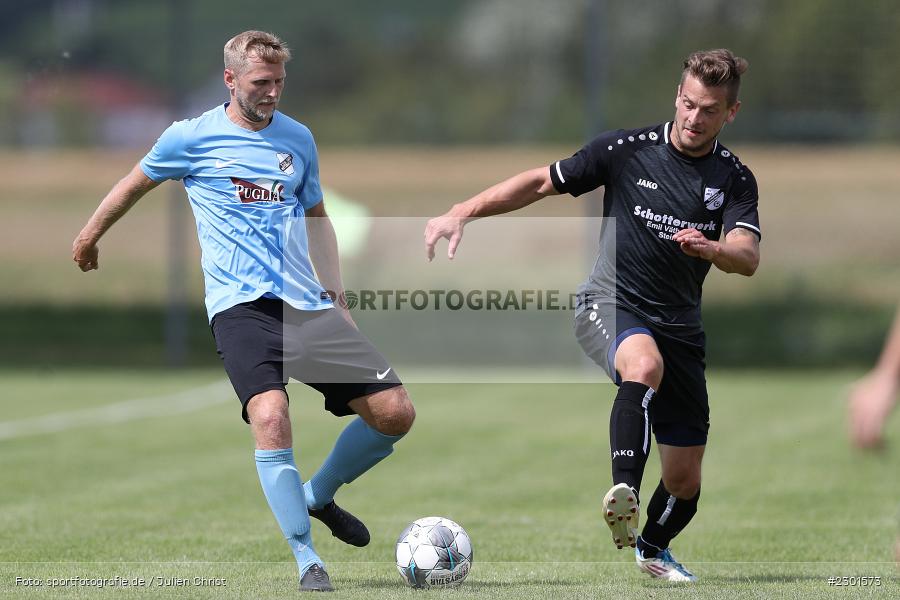 Christian Riedmann, Felix Strohmenger, Sportplatz, Retzbach, 01.08.2021, BFV, sport, action, Fussball, Deutschland, August 2021, Kreisliga Würzburg, Saison 2021/2022, FVS, TSV, FV Steinfeld/Hausen-Rohrbach, TSV Retzbach - Bild-ID: 2301573