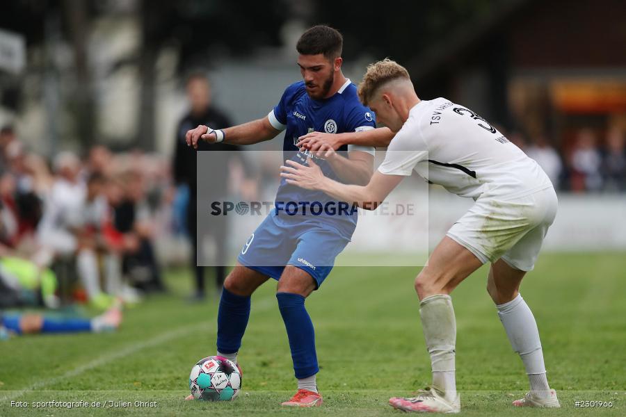 Adrian Winter, Emir Bas, Sportgelände, Karlburg, 04.08.2021, BFV, sport, action, Fussball, Deutschland, August 2021, Bayernliga Nord, Saison 2021/2022, WFV, TSV, Würzburger FV, TSV Karlburg - Bild-ID: 2301966