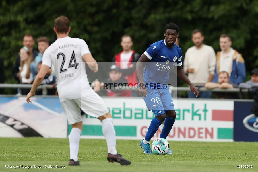 Jayson Tuda, Sportgelände, Karlburg, 04.08.2021, BFV, sport, action, Fussball, Deutschland, August 2021, Bayernliga Nord, Saison 2021/2022, WFV, TSV, Würzburger FV, TSV Karlburg - Bild-ID: 2302092