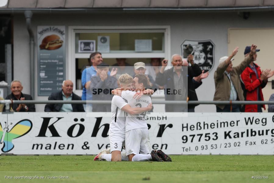 Torjubel, Adrian Winter, Sportgelände, Karlburg, 04.08.2021, BFV, sport, action, Fussball, Deutschland, August 2021, Bayernliga Nord, Saison 2021/2022, WFV, TSV, Würzburger FV, TSV Karlburg - Bild-ID: 2302106 Torjubel, Adrian Winter, Sportgelände, Karlburg, 04.08.2021, BFV, sport, action, Fussball, Deutschland, August 2021, Bayernliga Nord, Saison 2021/2022, WFV, TSV, Würzburger FV, TSV Karlburg - Bild-ID: 2302106
