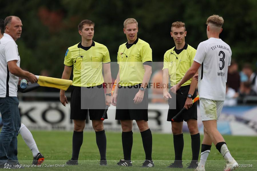 Schiedsrichter, André Denzlein, Sportgelände, Karlburg, 04.08.2021, BFV, sport, action, Fussball, Deutschland, August 2021, Bayernliga Nord, Saison 2021/2022, WFV, TSV, Würzburger FV, TSV Karlburg - Bild-ID: 2302138