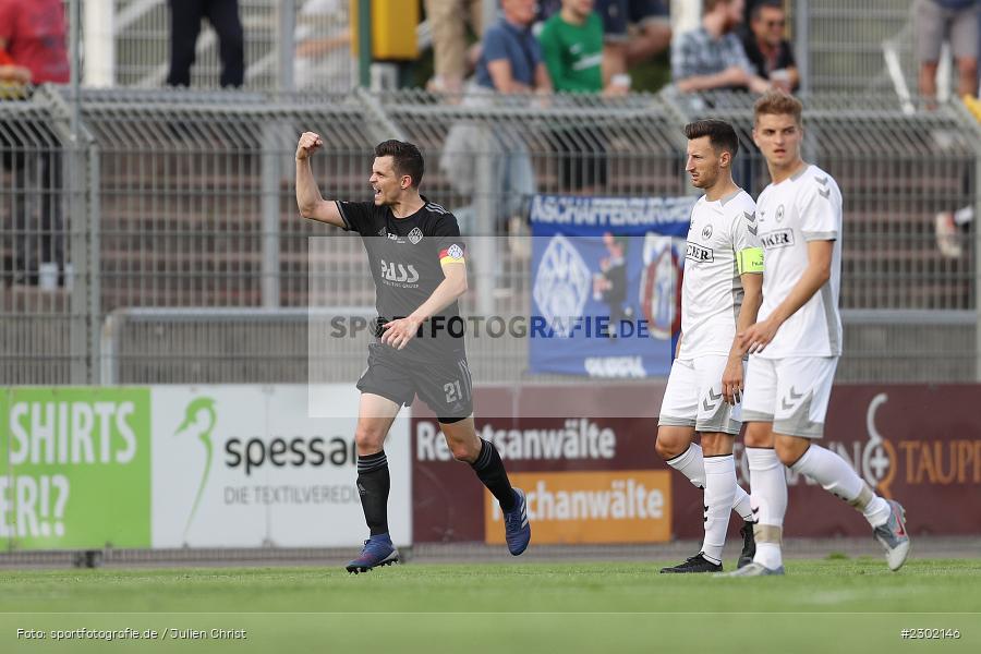 Freude, Torjubel, Daniel Cheron, Stadion am Schönbusch, Aschaffenburg, 06.08.2021, BFV, sport, action, Fussball, Deutschland, August 2021, Regionalliga Bayern, Saison 2021/2022, SVW, SVA01, SV Wacker Burghausen, SV Viktoria Aschaffenburg - Bild-ID: 2302146