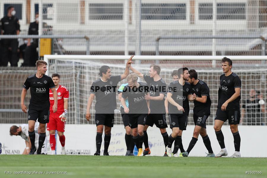 Tom Schulz, Torjubel, Hamza Boutakhrit, Stadion am Schönbusch, Aschaffenburg, 06.08.2021, BFV, sport, action, Fussball, Deutschland, August 2021, Regionalliga Bayern, Saison 2021/2022, SVW, SVA01, SV Wacker Burghausen, SV Viktoria Aschaffenburg - Bild-ID: 2302166 Tom Schulz, Torjubel, Hamza Boutakhrit, Stadion am Schönbusch, Aschaffenburg, 06.08.2021, BFV, sport, action, Fussball, Deutschland, August 2021, Regionalliga Bayern, Saison 2021/2022, SVW, SVA01, SV Wacker Burghausen, SV Viktoria Aschaffenburg - Bild-ID: 2302166