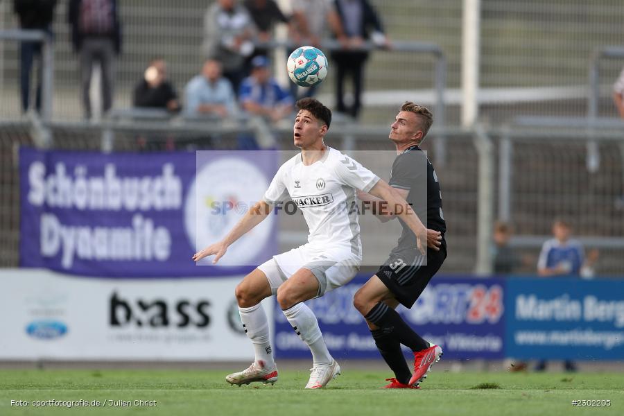 Lukas Mazagg, Stadion am Schönbusch, Aschaffenburg, 06.08.2021, BFV, sport, action, Fussball, Deutschland, August 2021, Regionalliga Bayern, Saison 2021/2022, SVW, SVA01, SV Wacker Burghausen, SV Viktoria Aschaffenburg - Bild-ID: 2302205