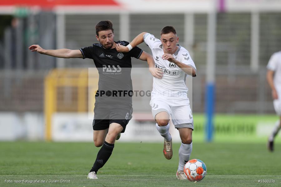 Philipp Beinenz, Jerome Läubli, Stadion am Schönbusch, Aschaffenburg, 06.08.2021, BFV, sport, action, Fussball, Deutschland, August 2021, Regionalliga Bayern, Saison 2021/2022, SVW, SVA01, SV Wacker Burghausen, SV Viktoria Aschaffenburg - Bild-ID: 2302276