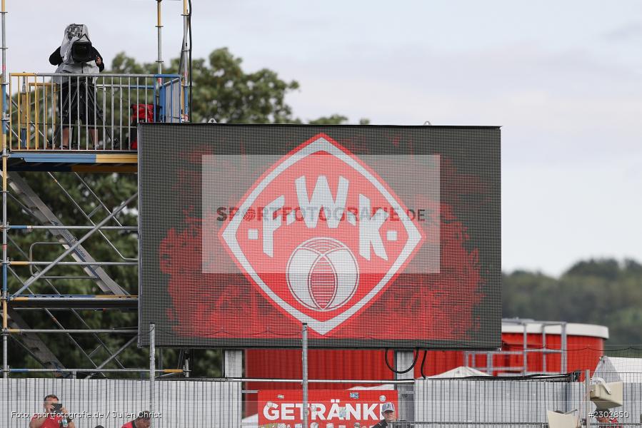 Logo, LED-Screen, FLYERALARM-Arena, Würzburg, 08.08.2021, DFB, sport, action, Fussball, Deutschland, August 2021, Runde 1, DFB-Pokal, Saison 2021/2022, SCF, FWK, SC Freiburg, FC Würzburger Kickers - Bild-ID: 2302850