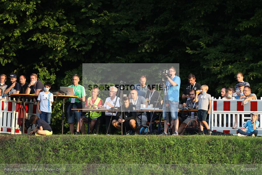 Medientribüne, Sportplatz, Birkenfeld, 11.08.2021, BFV, sport, action, Fussball, Deutschland, August 2021, Runde 1, Verbands-Pokal, Toto-Pokal, Saison 2021/2022, M60, SVB, TSV 1860 München, SV Birkenfeld - Bild-ID: 2303107