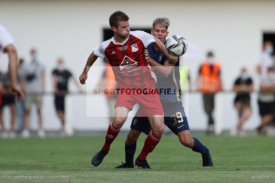 Leandro Morgalla, Alexander Roos, Sportplatz, Birkenfeld, 11.08.2021, BFV, sport, action, Fussball, Deutschland, August 2021, Runde 1, Verbands-Pokal, Toto-Pokal, Saison 2021/2022, M60, SVB, TSV 1860 München, SV Birkenfeld - Bild-ID: 2303128 Leandro Morgalla, Alexander Roos, Sportplatz, Birkenfeld, 11.08.2021, BFV, sport, action, Fussball, Deutschland, August 2021, Runde 1, Verbands-Pokal, Toto-Pokal, Saison 2021/2022, M60, SVB, TSV 1860 München, SV Birkenfeld - Bild-ID: 2303128