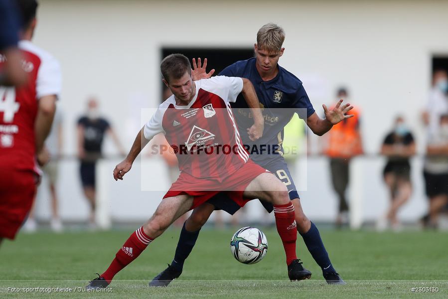 Leandro Morgalla, Alexander Roos, Sportplatz, Birkenfeld, 11.08.2021, BFV, sport, action, Fussball, Deutschland, August 2021, Runde 1, Verbands-Pokal, Toto-Pokal, Saison 2021/2022, M60, SVB, TSV 1860 München, SV Birkenfeld - Bild-ID: 2303130 Leandro Morgalla, Alexander Roos, Sportplatz, Birkenfeld, 11.08.2021, BFV, sport, action, Fussball, Deutschland, August 2021, Runde 1, Verbands-Pokal, Toto-Pokal, Saison 2021/2022, M60, SVB, TSV 1860 München, SV Birkenfeld - Bild-ID: 2303130