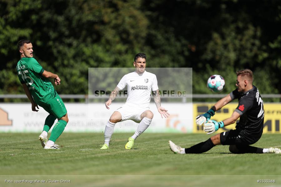 Torchance, Steffen Bachmann, Sportplatz, Karlburg, 14.08.2021, BFV, sport, action, Fussball, Deutschland, August 2021, Bayernliga Nord, Saison 2021/2022, SPA, TSV, SpVgg Ansbach, TSV Karlburg - Bild-ID: 2303388