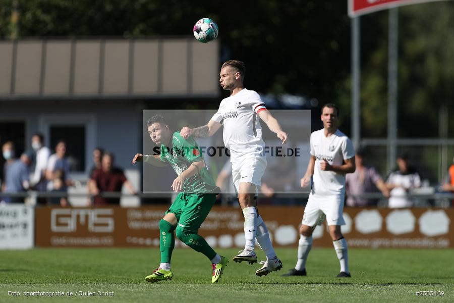 Marvin Schramm, Sportplatz, Karlburg, 14.08.2021, BFV, sport, action, Fussball, Deutschland, August 2021, Bayernliga Nord, Saison 2021/2022, SPA, TSV, SpVgg Ansbach, TSV Karlburg - Bild-ID: 2303409