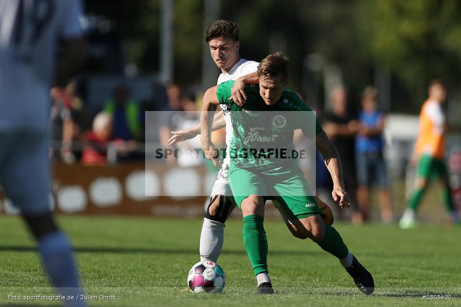 Jonas Bayerlein, Sportplatz, Karlburg, 14.08.2021, BFV, sport, action, Fussball, Deutschland, August 2021, Bayernliga Nord, Saison 2021/2022, SPA, TSV, SpVgg Ansbach, TSV Karlburg - Bild-ID: 2303420 Jonas Bayerlein, Sportplatz, Karlburg, 14.08.2021, BFV, sport, action, Fussball, Deutschland, August 2021, Bayernliga Nord, Saison 2021/2022, SPA, TSV, SpVgg Ansbach, TSV Karlburg - Bild-ID: 2303420