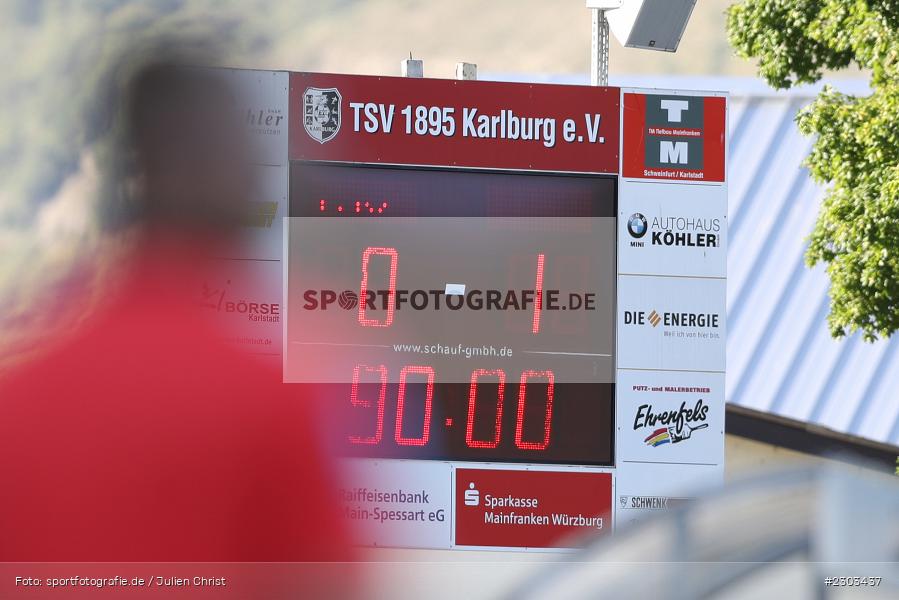 Spielstand, Anzeigetafel, Sportplatz, Karlburg, 14.08.2021, BFV, sport, action, Fussball, Deutschland, August 2021, Bayernliga Nord, Saison 2021/2022, SPA, TSV, SpVgg Ansbach, TSV Karlburg - Bild-ID: 2303437