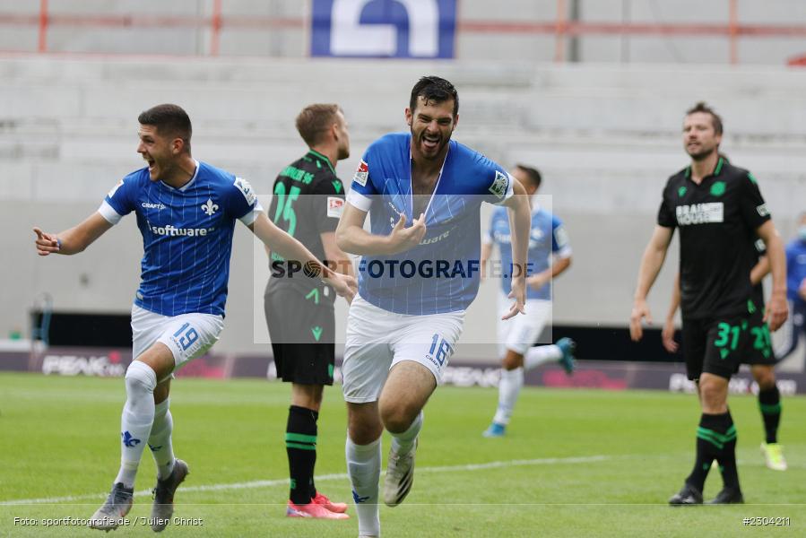 Torjubel, Luca Pfeiffer, Merck-Stadion, Darmstadt, 28.08.2021, DFL, sport, action, Fussball, Deutschland, August 2021, Saison 2021/2022, 2. Bundesliga, H96, SVD, Hannover 96, SV Darmstadt 98 - Bild-ID: 2304211