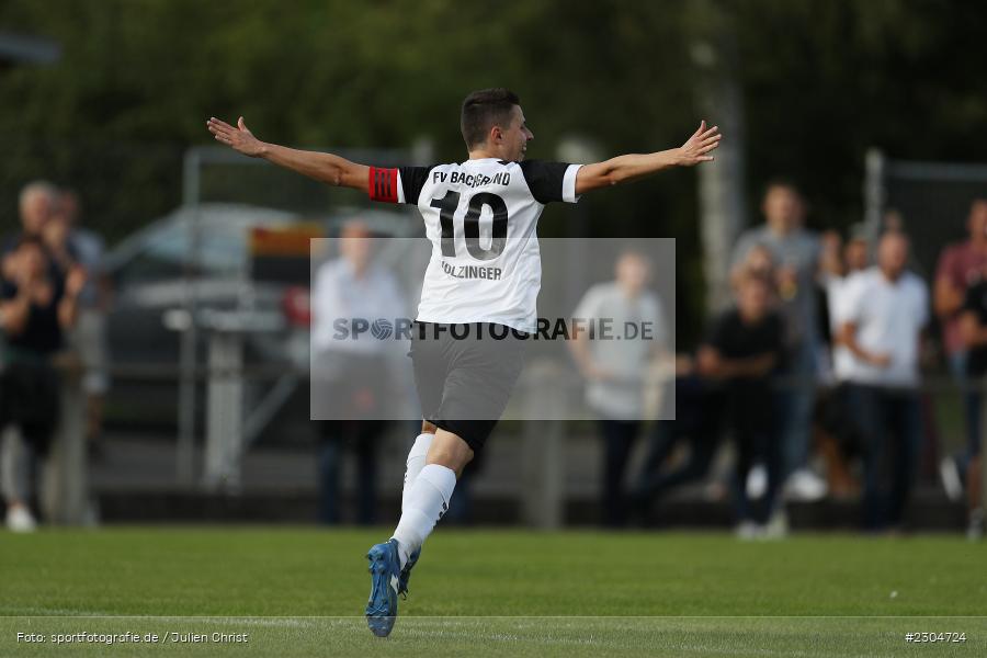 Rückennummer, Backside, Torjubel, Fabian Holzinger, Sportplatz, Aschfeld, 01.09.2021, BFV, sport, action, Fussball, Deutschland, September 2021, Saison 2021/2022, Runde 4, Toto-Pokal, Kreispokal, TUS, FVB, TuS Frammersbach, FV Bachgrund - Bild-ID: 2304724