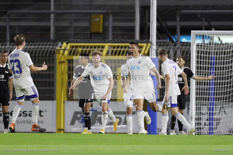 Freude, Torjubel, Elmir Muhic, Stadion am Schönbusch, Aschaffenburg, 03.09.2021, BFV, sport, action, Fussball, Deutschland, September 2021, Saison 2021/2022, 4. Liga, Regionalliga Bayern, FCM, SVA, FC Memmingen, SV Viktoria Aschaffenburg - Bild-ID: 2304840 Freude, Torjubel, Elmir Muhic, Stadion am Schönbusch, Aschaffenburg, 03.09.2021, BFV, sport, action, Fussball, Deutschland, September 2021, Saison 2021/2022, 4. Liga, Regionalliga Bayern, FCM, SVA, FC Memmingen, SV Viktoria Aschaffenburg - Bild-ID: 2304840