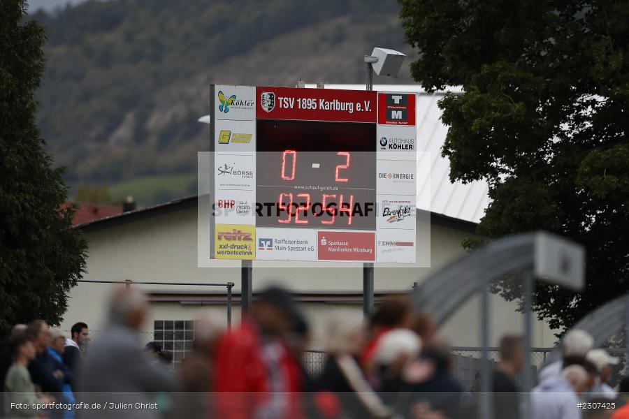 Anzeigetafel, Sportplatz, Karlburg, 19.09.2021, BFV, sport, action, Fussball, Deutschland, September 2021, Saison 2021/2022, SCF, TSV, Bayernliga Nord, 1. SC Feucht, TSV Karlburg - Bild-ID: 2307425