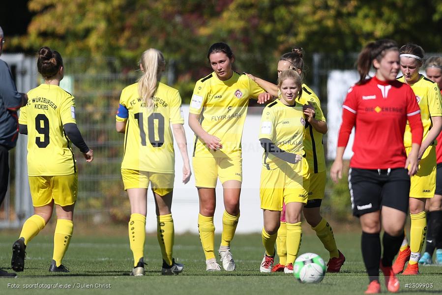 Torjubel, Merle Dierks, Sportpark Heuchelhof, Würzburg, 10.10.2021, BFV, sport, action, Fussball, Deutschland, Oktober 2021, Saison 2021/2022, Bezirksoberliga Frauen, FCK, FWK, FC Karsbach, FC Würzburger Kickers II - Bild-ID: 2309903