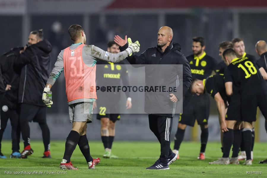 Jubel, Timo Rost, Stadion am Schönbusch, Aschaffenburg, 15.10.2021, BFV, sport, action, Fussball, Deutschland, Oktober 2021, Saison 2021/2022, 4. Liga, Regionalliga Bayern, BAY, SVA, SpVgg Bayreuth, SV Viktoria Aschaffenburg - Bild-ID: 2311202