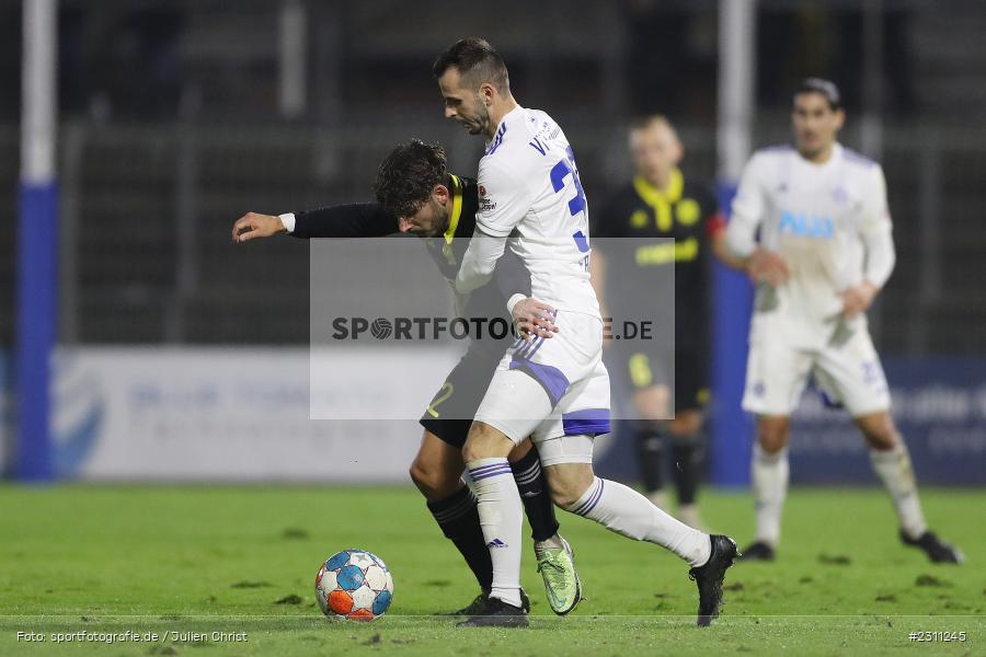 Marcel Götz, Stadion am Schönbusch, Aschaffenburg, 15.10.2021, BFV, sport, action, Fussball, Deutschland, Oktober 2021, Saison 2021/2022, 4. Liga, Regionalliga Bayern, BAY, SVA, SpVgg Bayreuth, SV Viktoria Aschaffenburg - Bild-ID: 2311245