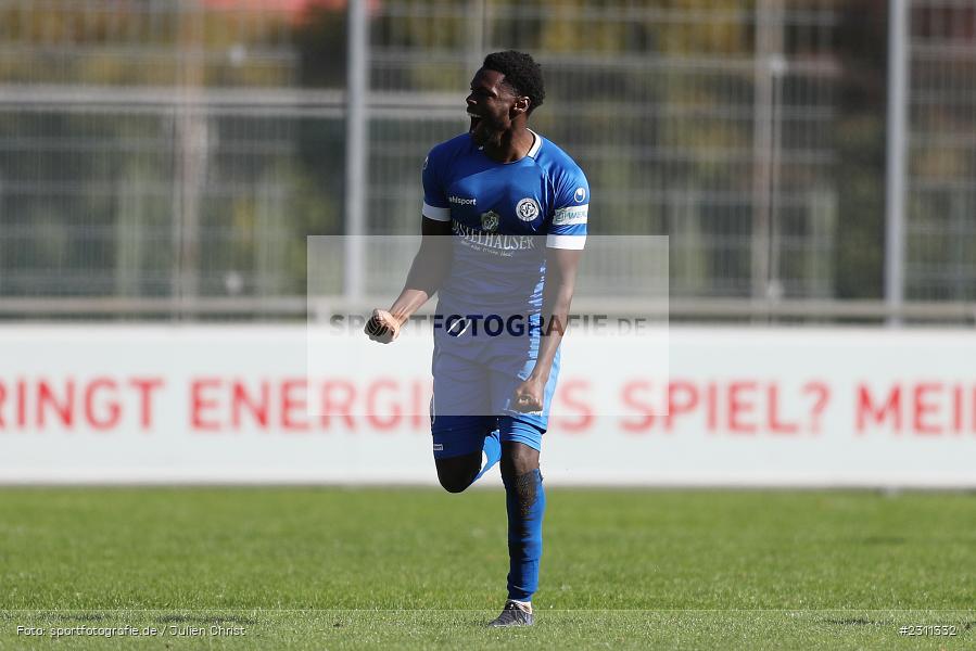 Torjubel, Jayson Tuda, Sepp-Endres-Sportanlage, Würzburg, 16.10.2021, BFV, sport, action, Fussball, Deutschland, Oktober 2021, Saison 2021/2022, Bayernliga Nord, DJK, WFV, DJK Gebenbach, Würzburger FV - Bild-ID: 2311332