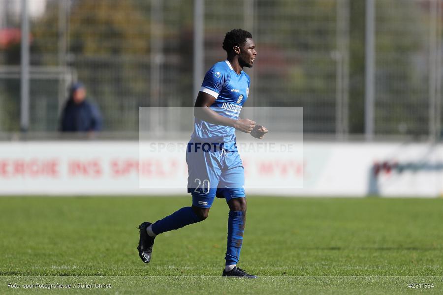 Torjubel, Jayson Tuda, Sepp-Endres-Sportanlage, Würzburg, 16.10.2021, BFV, sport, action, Fussball, Deutschland, Oktober 2021, Saison 2021/2022, Bayernliga Nord, DJK, WFV, DJK Gebenbach, Würzburger FV - Bild-ID: 2311334