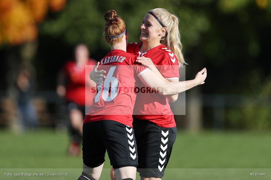 Torjubel, Lisa Blum, Sportplatz, Karsbach, 16.10.2021, BFV, sport, action, Fussball, Deutschland, Oktober 2021, Saison 2021/2022, BOL, Bezirksoberliga Frauen, TSV, FCK, TSV Keilberg, FC Karsbach - Bild-ID: 2311491