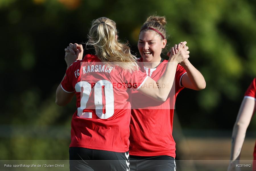 Torjubel, Lisa Blum, Sportplatz, Karsbach, 16.10.2021, BFV, sport, action, Fussball, Deutschland, Oktober 2021, Saison 2021/2022, BOL, Bezirksoberliga Frauen, TSV, FCK, TSV Keilberg, FC Karsbach - Bild-ID: 2311492
