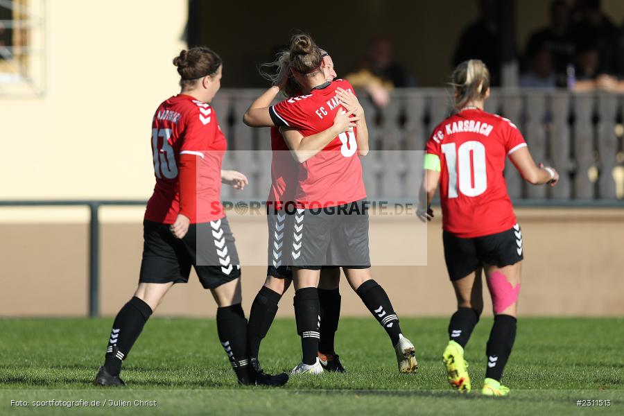 Laura Rosenberger, Tamira Stegmann, Lisa Blum, Sportplatz, Karsbach, 16.10.2021, BFV, sport, action, Fussball, Deutschland, Oktober 2021, Saison 2021/2022, BOL, Bezirksoberliga Frauen, TSV, FCK, TSV Keilberg, FC Karsbach - Bild-ID: 2311513