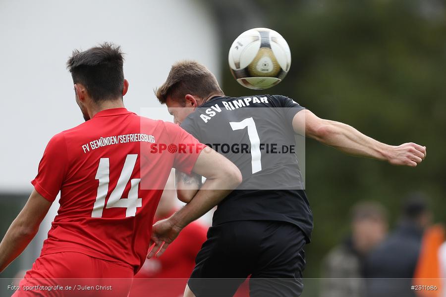 Sandro Kramosch, Sportplatz, Seifriedsburg, 17.10.2021, BFV, sport, action, Fussball, Deutschland, Oktober 2021, Saison 2021/2022, ASV, FVGS, BZL, Bezirksliga Unterfranken West, ASV Rimpar, FV Gemünden/Seifriedsburg - Bild-ID: 2311686