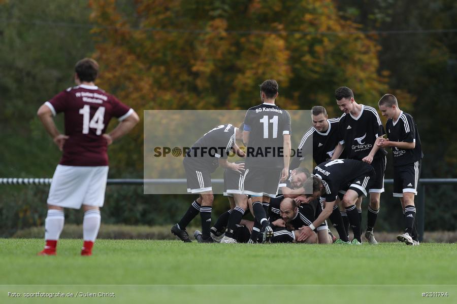 Torjubel, David Amtmann, Sportplatz, Karsbach, 17.10.2021, BFV, sport, action, Fussball, Deutschland, Oktober 2021, Saison 2021/2022, GR3, Kreisklasse Würzburg, FVSBM, FCK, FV Stetten-Binsfeld-Müdesheim, SG FC Karsbach - Bild-ID: 2311794
