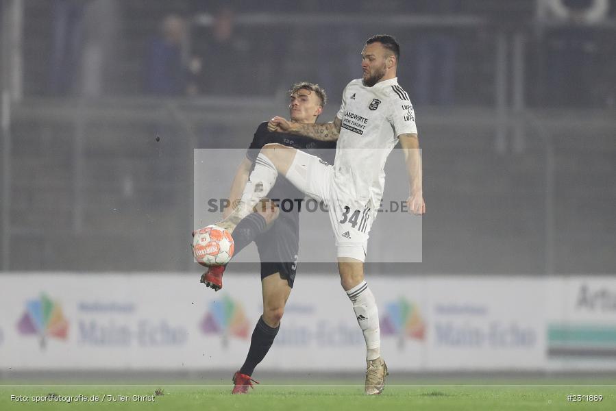 Patrick Hobsch, Stadion am Schönbusch, Aschaffenburg, 19.10.2021, BFV, sport, action, Fussball, Deutschland, Oktober 2021, Saison 2021/2022, 4. Liga, Regionalliga Bayern, UHG, SVA, SpVgg Unterhaching, SV Viktoria Aschaffenburg - Bild-ID: 2311889