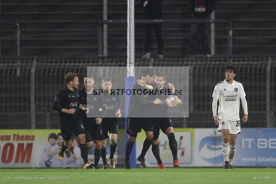 Torjubel, Benjamin Baier, Stadion am Schönbusch, Aschaffenburg, 19.10.2021, BFV, sport, action, Fussball, Deutschland, Oktober 2021, Saison 2021/2022, 4. Liga, Regionalliga Bayern, UHG, SVA, SpVgg Unterhaching, SV Viktoria Aschaffenburg - Bild-ID: 2311948