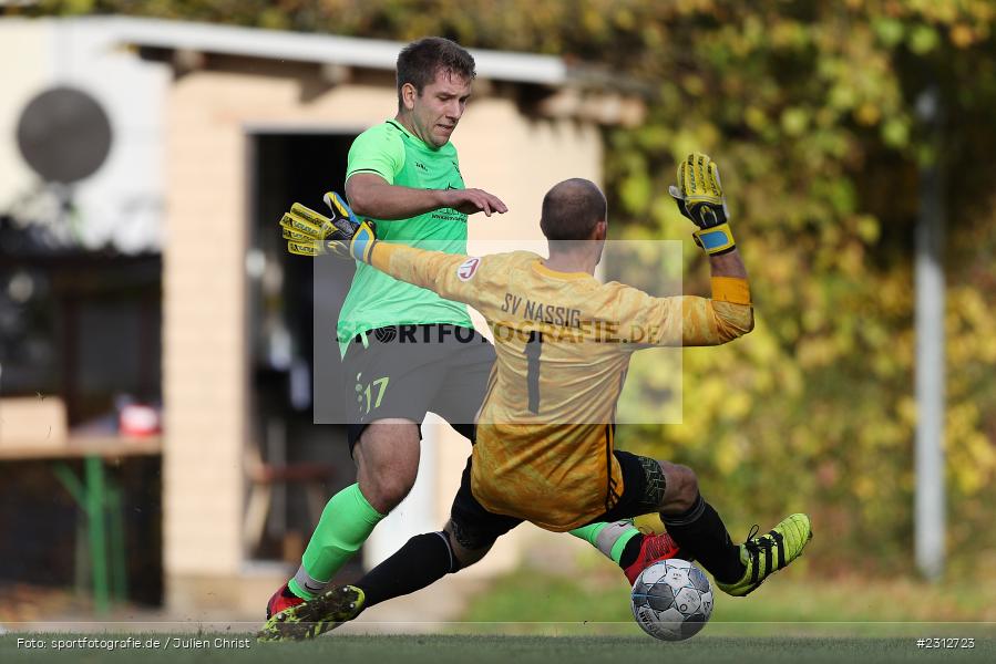 Dominik Weiß, Sportgelände, Nassig, 31.10.2021, BFV, sport, action, Fussball, Deutschland, Oktober 2021, Saison 2021/2022, BFV-Landesliga Odenwald, TSV, SVE, TSV Rosenberg, SV Eintracht Nassig - Bild-ID: 2312723