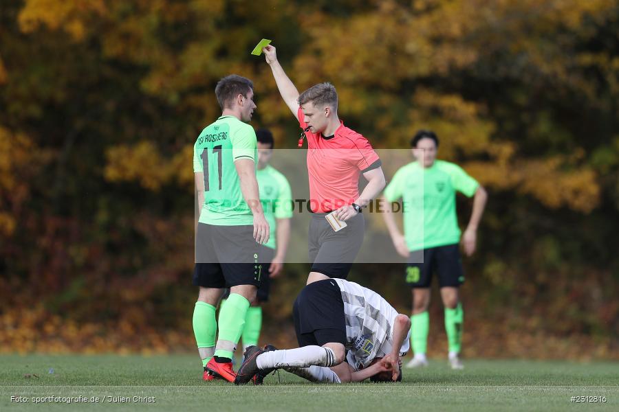 Gelbe Karte, Richard Gerstlauer, Sportgelände, Nassig, 31.10.2021, BFV, sport, action, Fussball, Deutschland, Oktober 2021, Saison 2021/2022, BFV-Landesliga Odenwald, TSV, SVE, TSV Rosenberg, SV Eintracht Nassig - Bild-ID: 2312816 Gelbe Karte, Richard Gerstlauer, Sportgelände, Nassig, 31.10.2021, BFV, sport, action, Fussball, Deutschland, Oktober 2021, Saison 2021/2022, BFV-Landesliga Odenwald, TSV, SVE, TSV Rosenberg, SV Eintracht Nassig - Bild-ID: 2312816