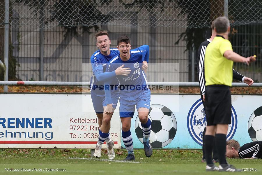 Torjubel, Louis Reinhart, Rimpar, 07.11.2021, BFV, sport, action, Fussball, Deutschland, Schömig Digitaldruck Arena, November 2021, Saison 2021/2022, BZL, Bezirksliga Unterfranken West, DJK, ASV, DJK Hain, ASV Rimpar - Bild-ID: 2313716 Torjubel, Louis Reinhart, Rimpar, 07.11.2021, BFV, sport, action, Fussball, Deutschland, Schömig Digitaldruck Arena, November 2021, Saison 2021/2022, BZL, Bezirksliga Unterfranken West, DJK, ASV, DJK Hain, ASV Rimpar - Bild-ID: 2313716