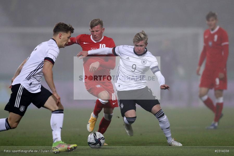 Jonathan Burkardt, WIRmachenDRUCK Arena, Großaspach, 12.11.2021, DFB, Under 21, UEFA, sport, action, Fussball, November 2021, Saison 2021/2022, POL, GER, EM-Qualifikation, U21, Poland, Germany, Polen, Deutschland - Bild-ID: 2314038