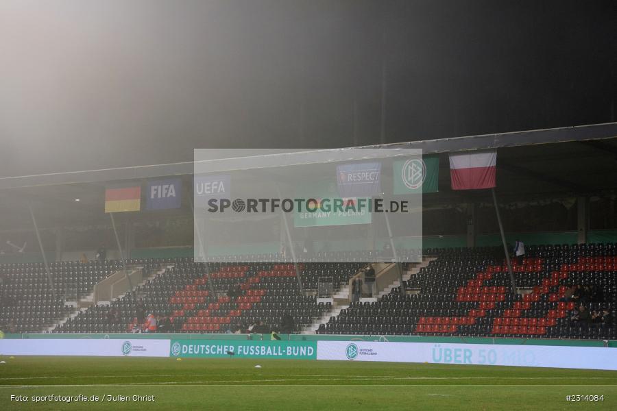 Fahnen, WIRmachenDRUCK Arena, Großaspach, 12.11.2021, DFB, Under 21, UEFA, sport, action, Fussball, November 2021, Saison 2021/2022, POL, GER, EM-Qualifikation, U21, Poland, Germany, Polen, Deutschland - Bild-ID: 2314084 Fahnen, WIRmachenDRUCK Arena, Großaspach, 12.11.2021, DFB, Under 21, UEFA, sport, action, Fussball, November 2021, Saison 2021/2022, POL, GER, EM-Qualifikation, U21, Poland, Germany, Polen, Deutschland - Bild-ID: 2314084