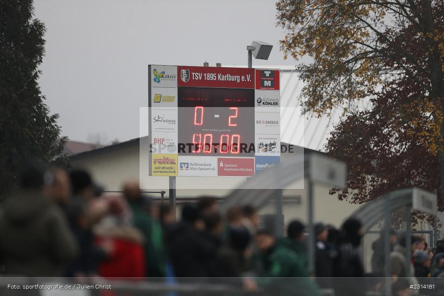 Infotafel, Anzeige, Sportgelände in der Au, Karlburg, 13.11.2021, sport, action, Fussball, November 2021, Saison 2021/2022, BFV, Bayernliga Nord, TSV Abtswind, TSV Karlburg - Bild-ID: 2314181