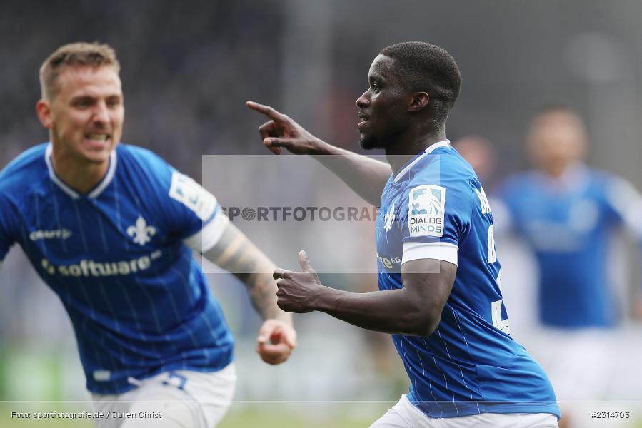 Torjubel, Braydon Manu, Merck-Stadion am Böllenfalltor, Darmstadt, 20.11.2021, DFL, sport, action, Fussball, November 2021, Saison 2021/2022, 2. Bundesliga, FCSP, SVD, FC St. Pauli, SV Darmstadt 98 - Bild-ID: 2314703