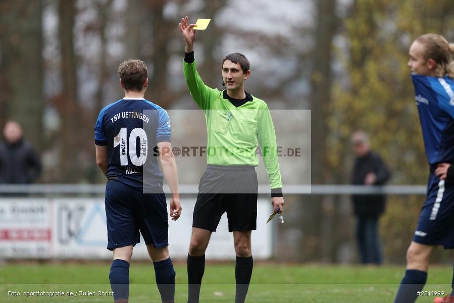 Foul, Schiedsrichter, Gelbe Karte, Nikita Kolodeznyj, Sportplatz, Seifriedsburg, 21.11.2021, BFV, sport, action, Fussball, November 2021, Saison 2021/2022, Bezirksliga Unterfranken West, BZL, TSV, FVGS, TSV Uettingen, FV Gemünden/Seifriedsburg - Bild-ID: 2314999 Foul, Schiedsrichter, Gelbe Karte, Nikita Kolodeznyj, Sportplatz, Seifriedsburg, 21.11.2021, BFV, sport, action, Fussball, November 2021, Saison 2021/2022, Bezirksliga Unterfranken West, BZL, TSV, FVGS, TSV Uettingen, FV Gemünden/Seifriedsburg - Bild-ID: 2314999