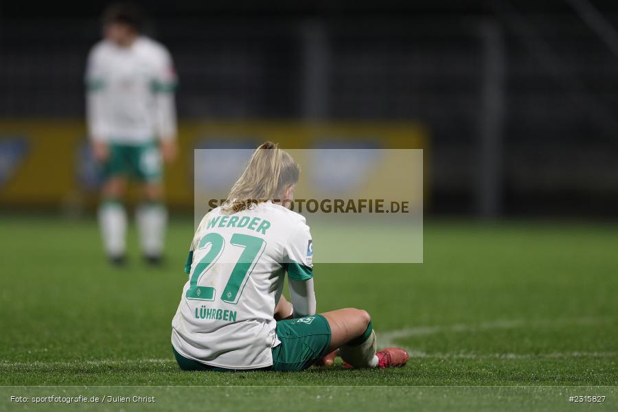 Rückennummer, Backside, Enttäuscht, Nina Lührssen, Dietmar-Hopp-Stadion, Sinsheim, 05.12.2021, DFB, sport, action, Fussball, Dezember 2021, Saison 2021/2022, FFBL, FLYERALARM Frauen-Bundesliga, SVW, TSG, SV Werder Bremen, TSG 1899 Hoffenheim - Bild-ID: 2315827