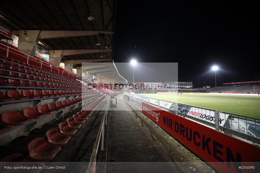 Leere Ränge, Tribüne, Geisterspiel, FLYERALARM Arena, Würzburg, 20.12.2021, DFL, sport, action, Fussball, Dezember 2021, Saison 2021/2022, TSV, 1860, FWK, TSV 1860 München, FC Würzburger Kickers - Bild-ID: 2316090